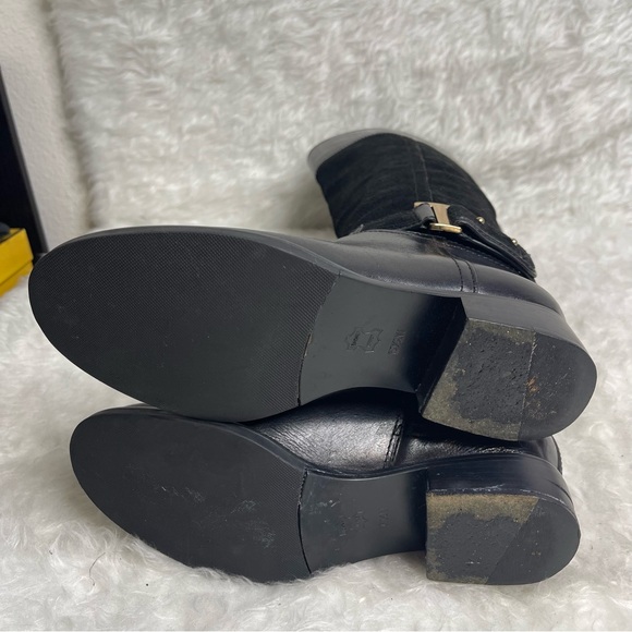 Tory Burch Riding Boots Tenley in Black Leather and Suede Size 5.5 - Picture 17 of 17